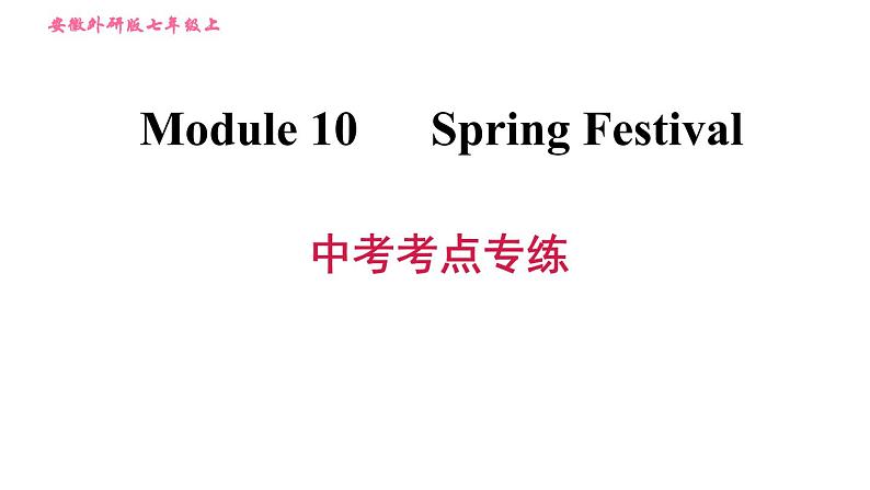 外研版七年级上册英语习题课件 Module10 中考考点专练第1页