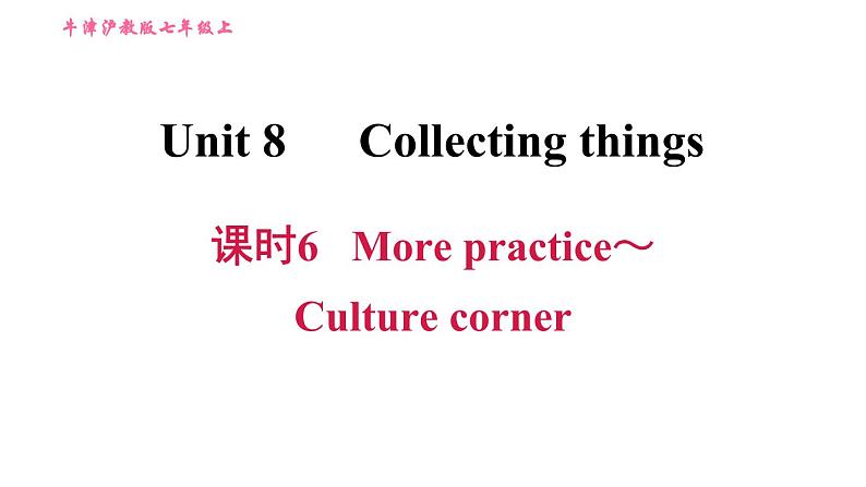 牛津沪教版七年级上册英语习题课件 Unit8 课时6 More practice～Culture corner01