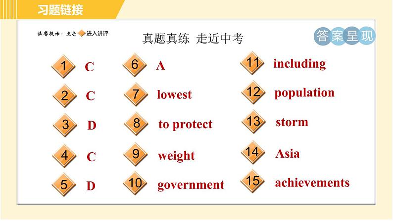 鲁教五四版八年级上册英语习题课件 Unit5 单元整合与拔高02