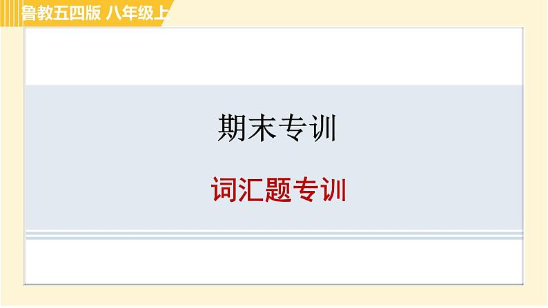 鲁教五四版八年级上册英语 期末专训 习题课件01