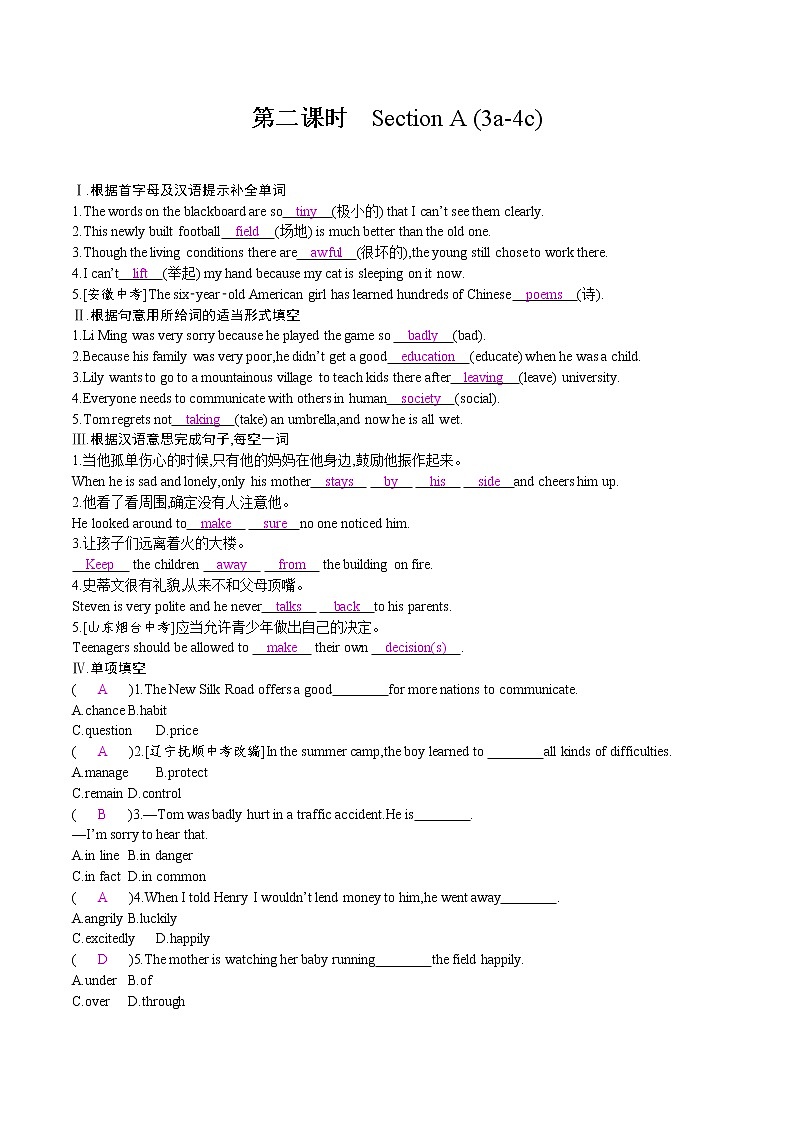 第二课时　Section A (3a-4c)第1页