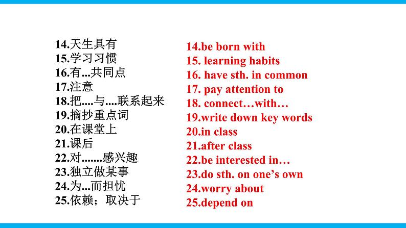 人教新目标九年级英语上册同步单元 Unit 1 How can we become good learners 单元复习课件+单元必备知识03