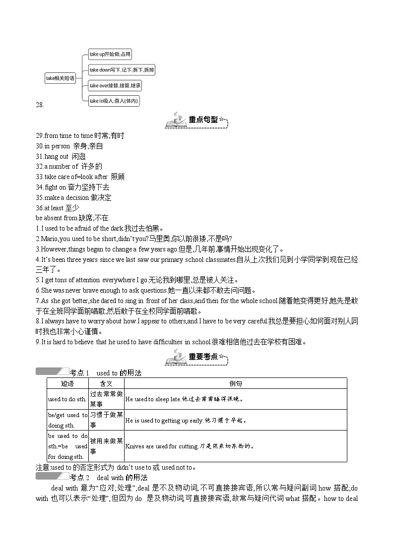 人教新目标九年级英语上册同步单元 Unit 4 I used to be afraid of the dark.单元复习课件+单元必备知识02