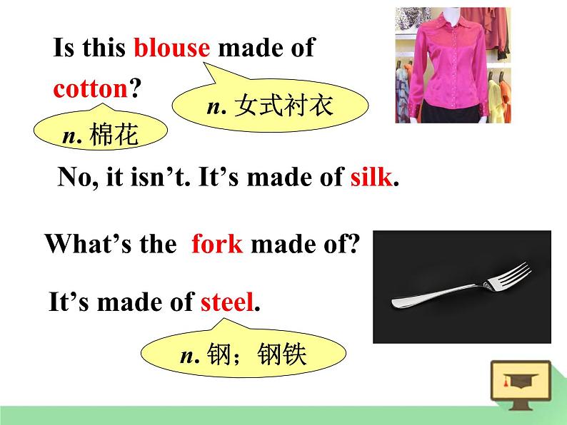 人教新目标版九年级全册Unit 5 What are the shirts made of?   Section A1（1a-2d）课件06