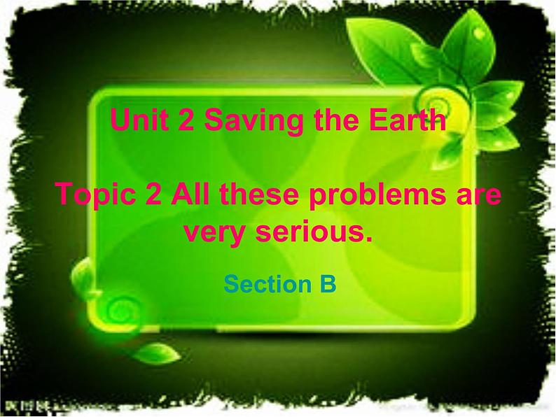 科普仁爱英语九上《Unit 2 Saving the EarthTopic2B》优质课课件PPT01