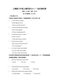 人教新目标 (Go for it) 版八年级上册Unit 1 Where did you go on vacation?综合与测试同步测试题