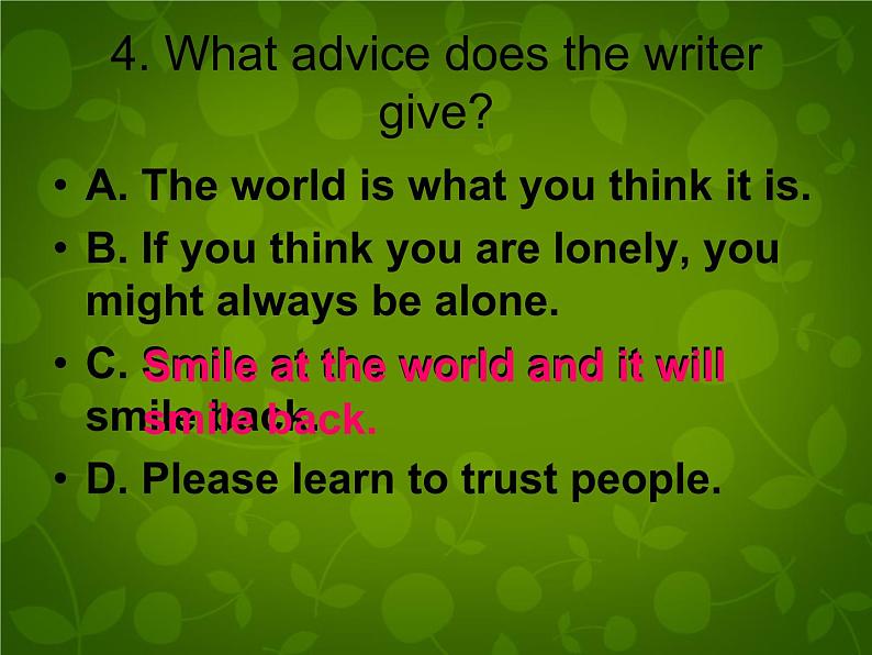 外研版八年级英语下册 Module 9 Unit 2 I believe that the world is what you think it is课件第8页