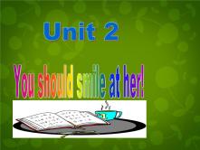 初中英语外研版 (新标准)八年级上册Unit 2  You should smile at her.教案配套课件ppt_ppt01