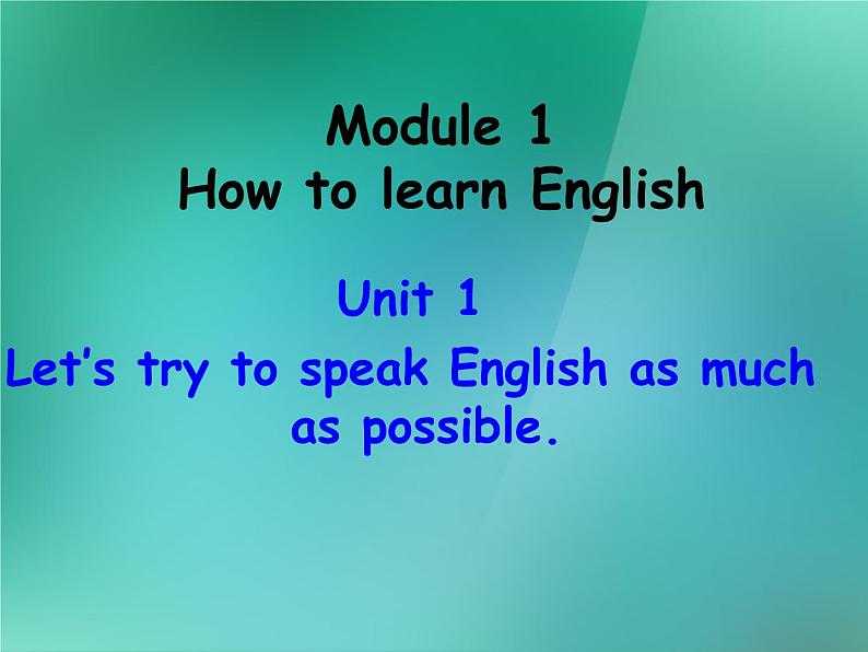 外研版八年级英语上册 Module 1 How to learn English Unit 1 Let's try to speak English as much as possible课件102