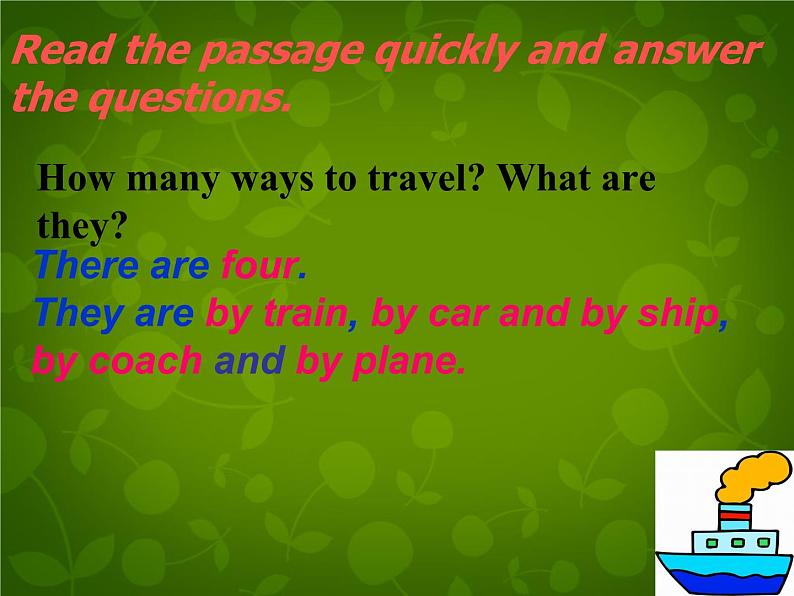 外研版八年级英语上册 Module 4 Unit 2 What is the best way to travel课件 (2)06