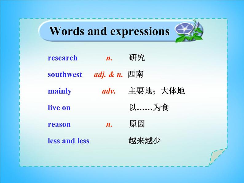 外研版八年级英语上册 Module 6 Unit 2 The WWF is working hard to save them all课件 (1)04