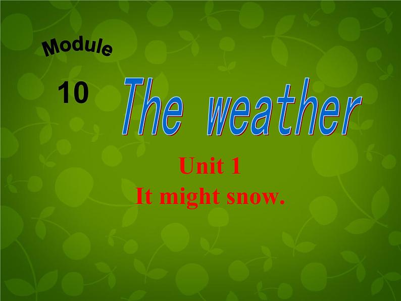 外研版八年级英语上册 Module 10 Unit 1 It might snow课件 (1)02