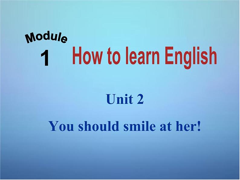 外研版八年级英语上册 Module 1 Unit 2 You should smile at her课件 (4)02