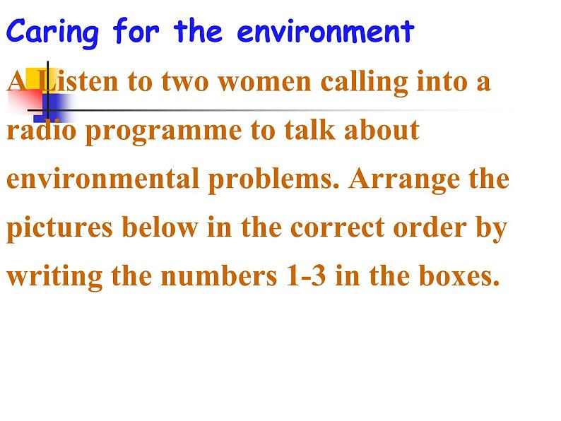 深圳市初中英语九年级级下Unit3 The environment 教学课件 listening& Speaking第4页