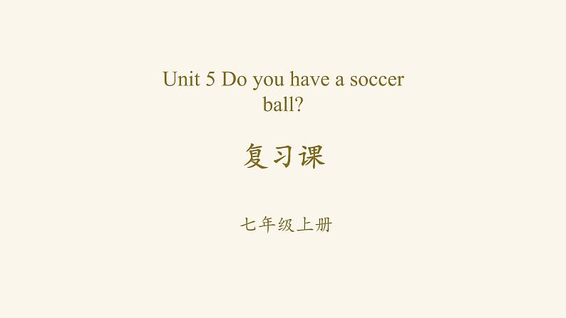 人教版（新目标）七年级英语上册Unit 5 Do you have a soccer ball？复习课件01