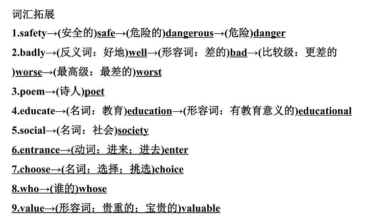 备战2022 中考英语 人教版教材复习 第18课时　九年级 Unit 7~8 课件第3页