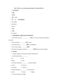 人教新目标 (Go for it) 版九年级全册Unit 1 How can we become good learners.Section B一课一练