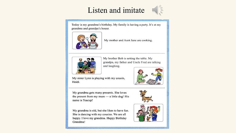 Unit 5 Lesson 30 Grandma 's Birthday Party课件1 冀教版英语七年级上册第8页