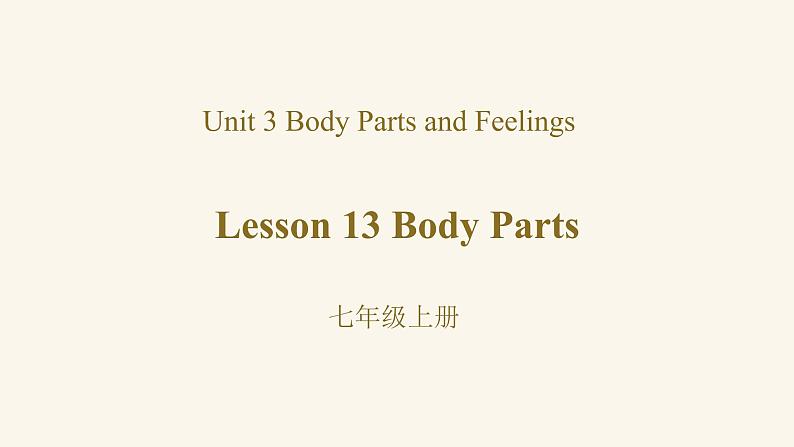 Unit 3 Lesson 13 Body Parts课件1 冀教版英语七年级上册01