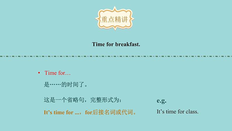 Unit 4 Lesson 19 Time for breakfast课文讲解课件 冀教版英语七年级上册05