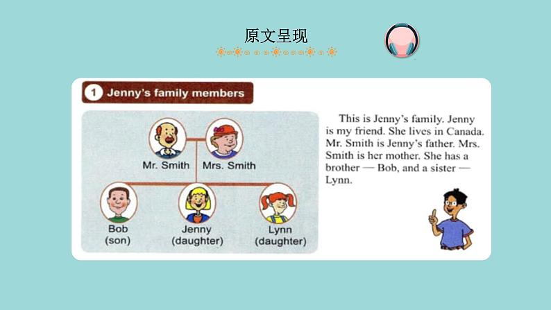 Unit 5 Lesson 25 Jenny’s Family课文讲解课件 冀教版英语七年级上册第3页