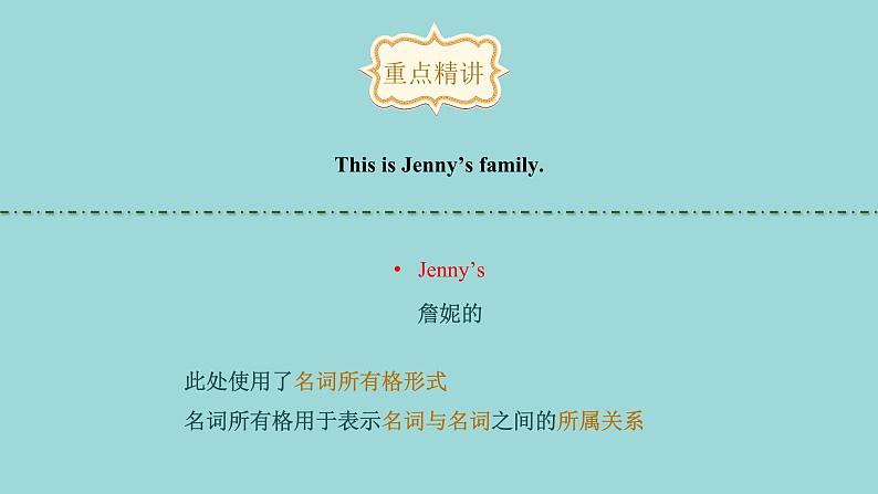 Unit 5 Lesson 25 Jenny’s Family课文讲解课件 冀教版英语七年级上册第5页