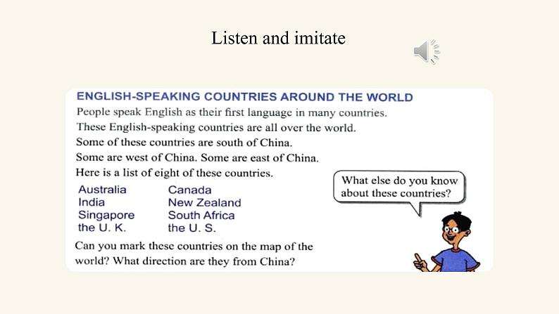 Unit 8 Lesson 48 English-speaking Countries课件1 冀教版英语七年级上册第8页