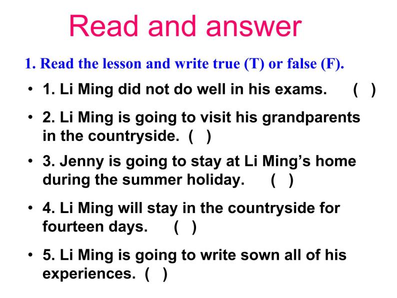 （新）冀教版七年级英语下册Unit+8+Lesson+48+Li+Ming's+Summer+Holiday课件07