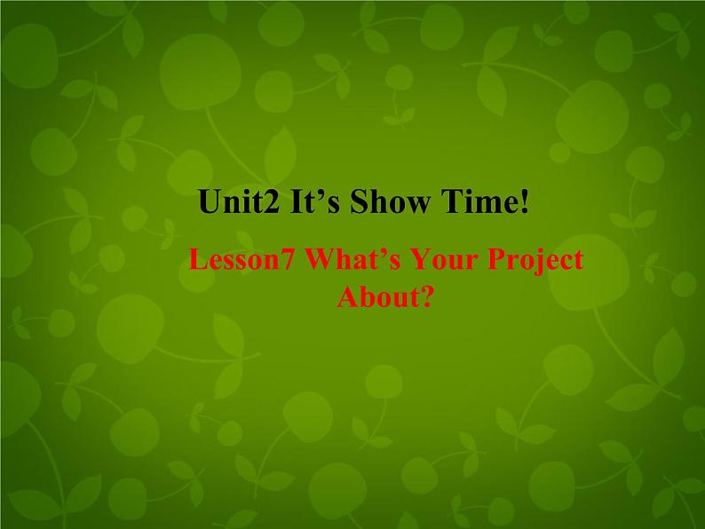 Unit 2 It’s Show Time Lesson 7 What's Your Project about课件 （新版）冀教版七年级下册01