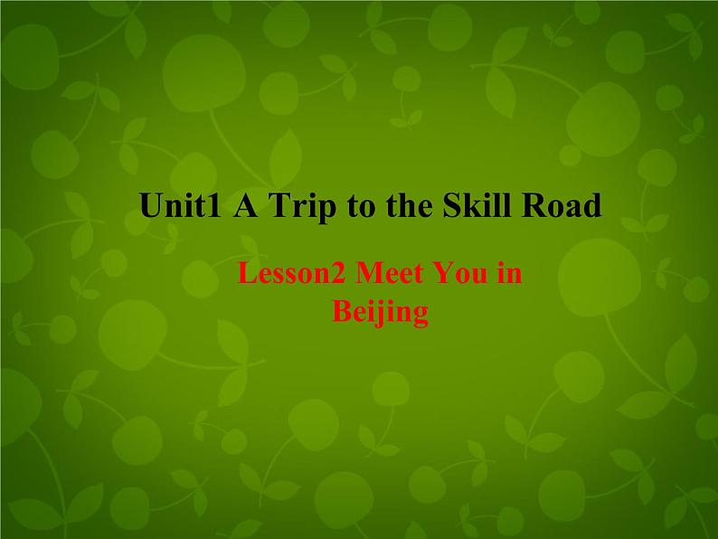 Unit 1 A Trip to the Silk Road Lesson 2 Meet You in Beijing课件 （新版）冀教版七年级下册01