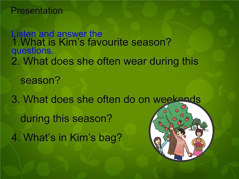 Unit 6 Seasons Lesson 33 Kim's Favourite Season课件 （新版）冀教版七年级下册07