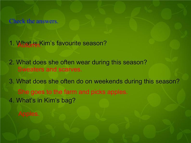 Unit 6 Seasons Lesson 33 Kim's Favourite Season课件 （新版）冀教版七年级下册08