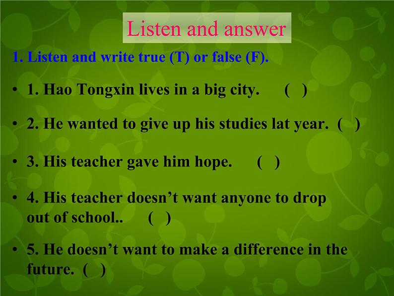 Unit 3 School Life Lesson 15 Making a Difference课件 （新版）冀教版七年级下册第5页