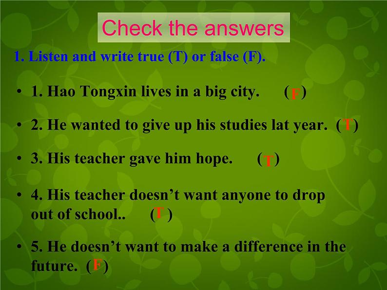 Unit 3 School Life Lesson 15 Making a Difference课件 （新版）冀教版七年级下册第6页