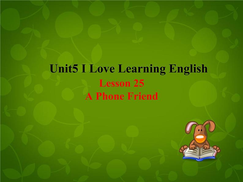 Unit 5 I Love Learning English Lesson 25 A Phone Friend课件 （新版）冀教版七年级下册01