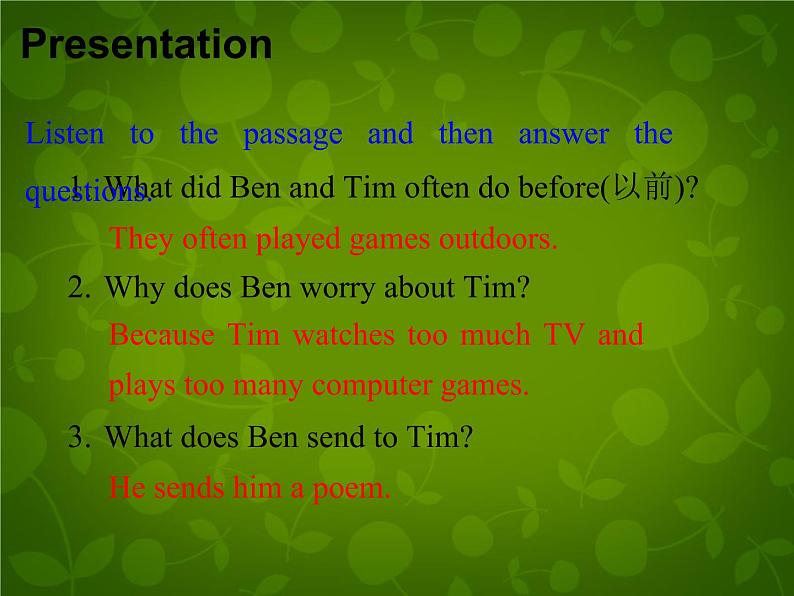 Unit 7 Sports and Good Health Lesson 40 Move Your Body课件 （新版）冀教版七年级下册05