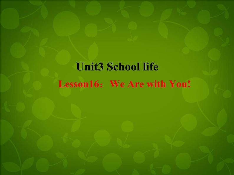 Unit 3 School Life Lesson 16 We Are with You课件 （新版）冀教版七年级下册01