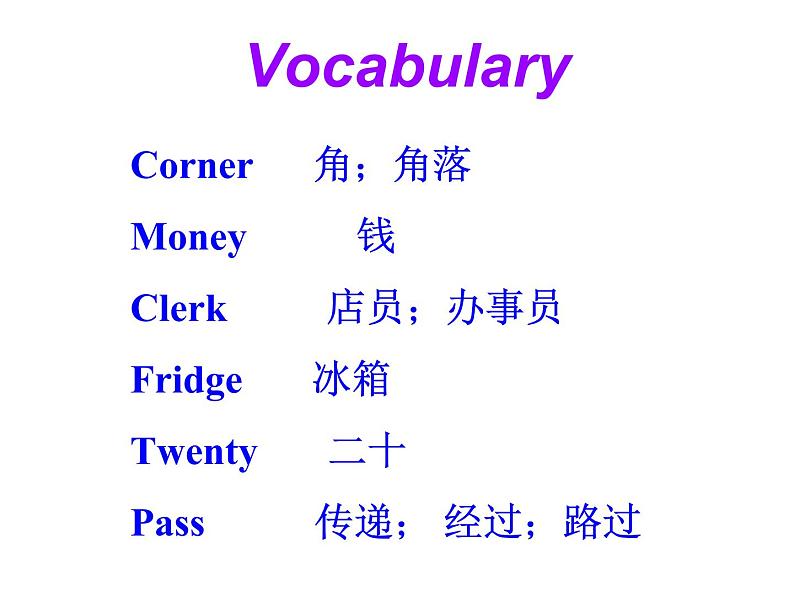 冀教版英语七年级上册 Unit 4 Lesson 23 The Corner Store  课件06