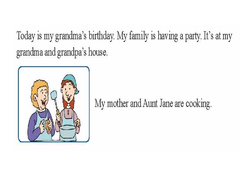 冀教版英语七年级上册 Unit 5 Family and home Lesson 30 Grandma 's Birthday Party  课件第8页