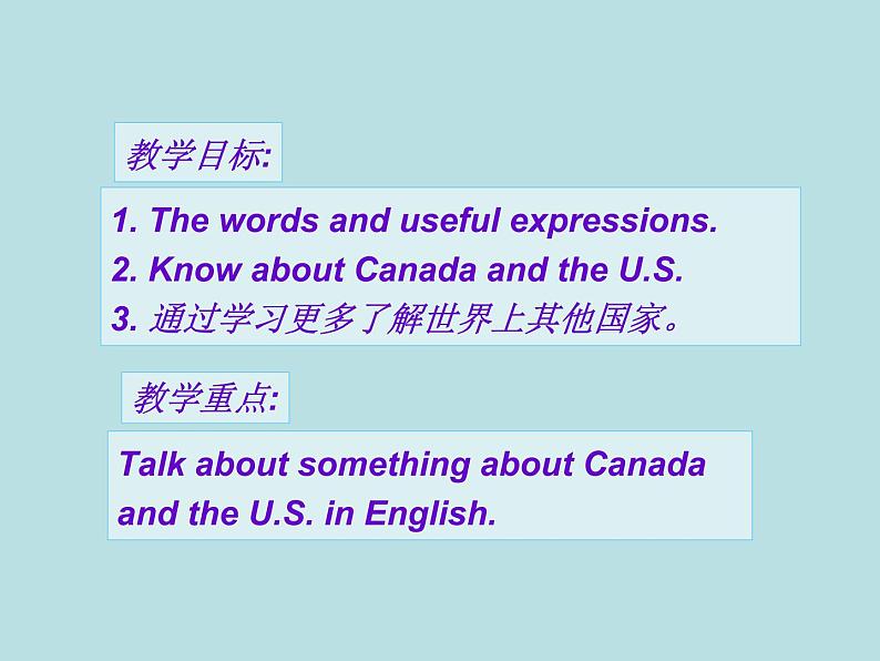 冀教版英语七年级上册 Unit 8 Countries around the World Lesson 46 Canada and the U.S.  课件02