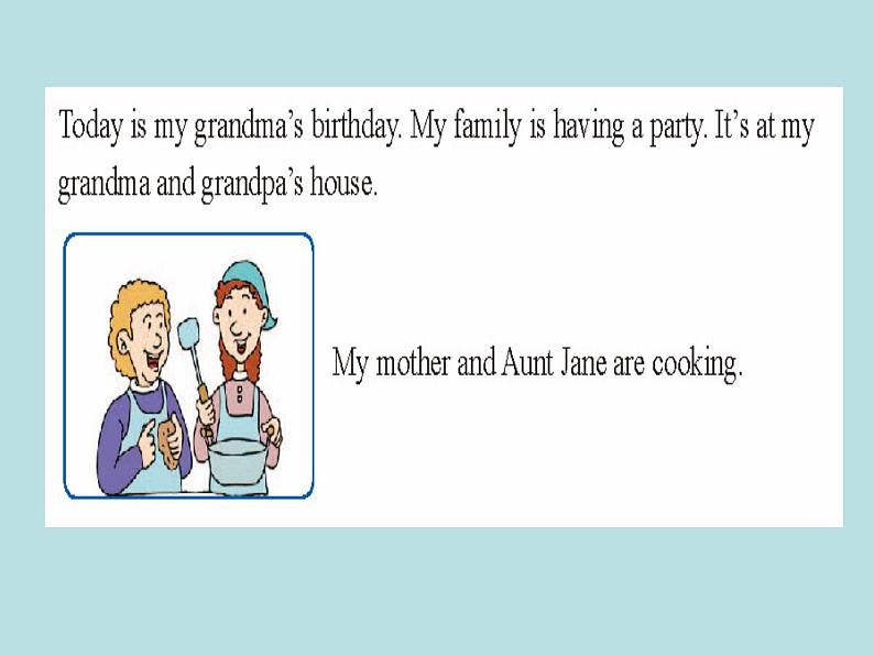 七年级英语上册 Unit 5 Family and home Lesson 30 Grandma's Birthday Party课件 （新版）冀教版08