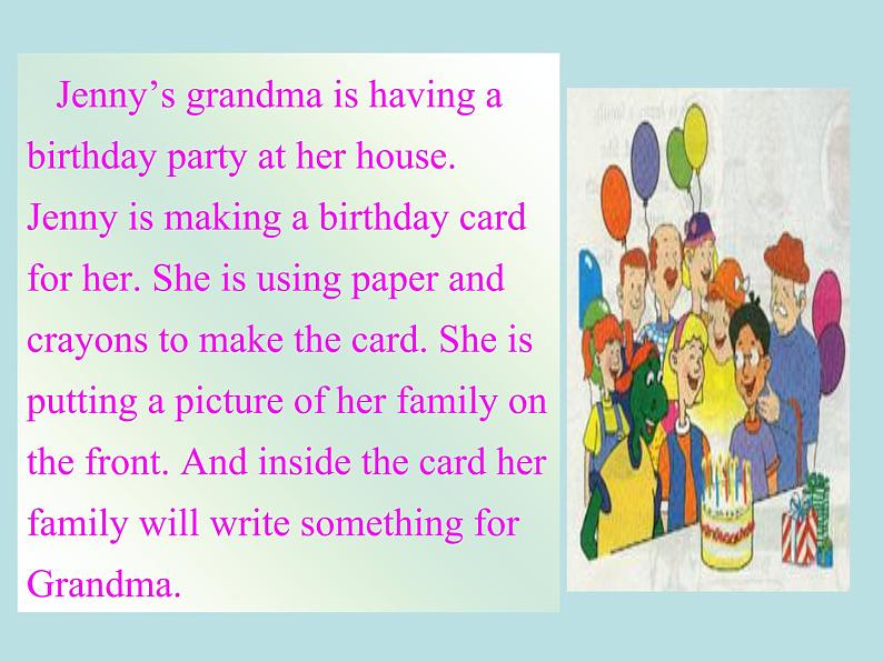 七年级英语上册 Unit 5 Family and home Lesson 29 A Birthday Card课件 （新版）冀教版08