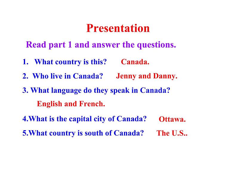 七年级英语上册 Unit 8 Countries around the World Lesson 46 Canada and the U.S.课件 （新版）冀教版08