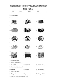 湖南省岳阳临湘市2020-2021学年九年级上学期期末考试英语试题（含听力）(word版含答案)