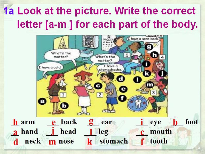 人教版英语八年级下册 Unit1 What’s the matter SectionA1 课件+教案+同步练习+导学案+素材07