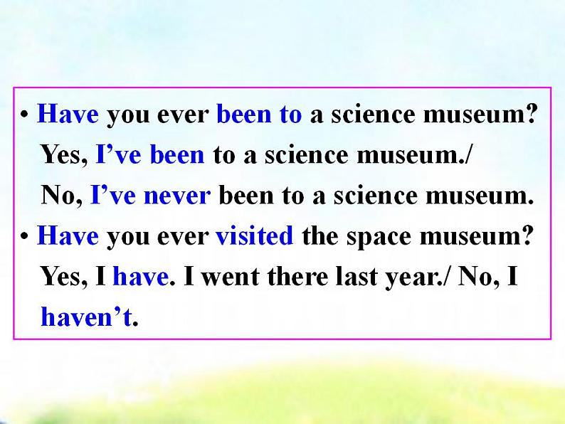 人教版英语八年级下册Unit 9 Have you ever been to a museum?SectionA3 课件+教案+同步练习+导学案+素材07