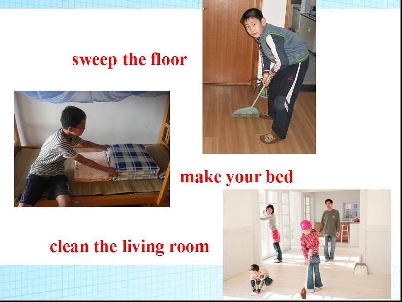 人教版英语八年级下册 Unit3 Could you please clean your room SectionA1 课件+教案+同步练习+导学案+素材08