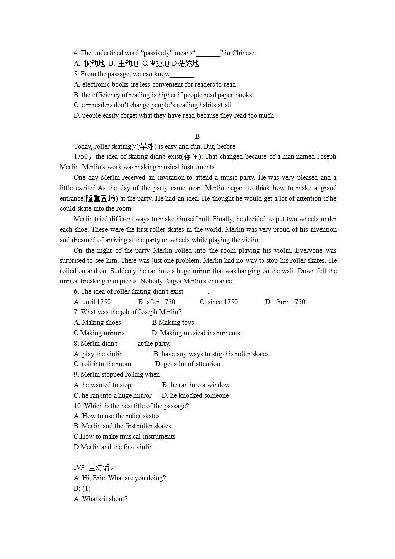 九年级全册Unit 5 What are the shirts made of 训练题(含答案)03