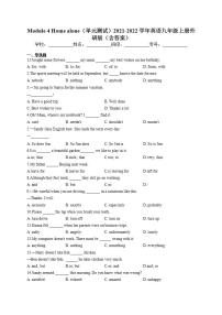 外研版 (新标准)九年级上册Module 4 Home alone综合与测试单元测试练习