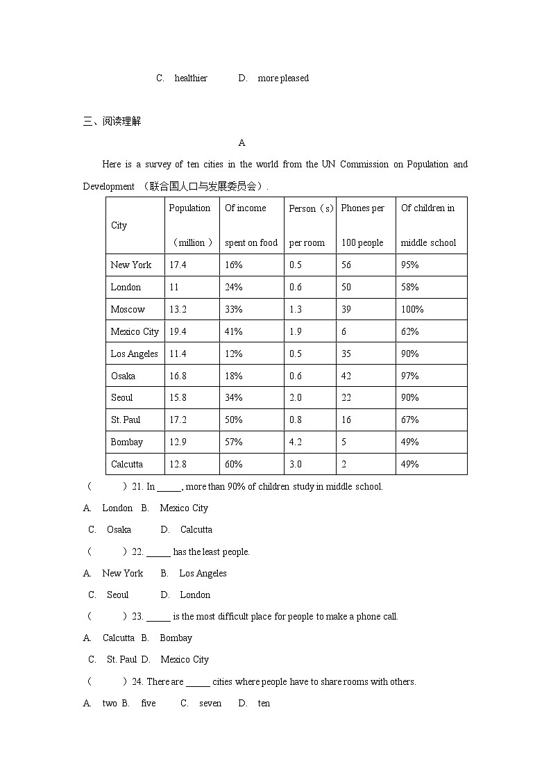 Module 9—2021~2022学年外研版八年级模块练习第3页